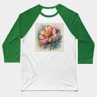 Pink Flower Baseball T-Shirt